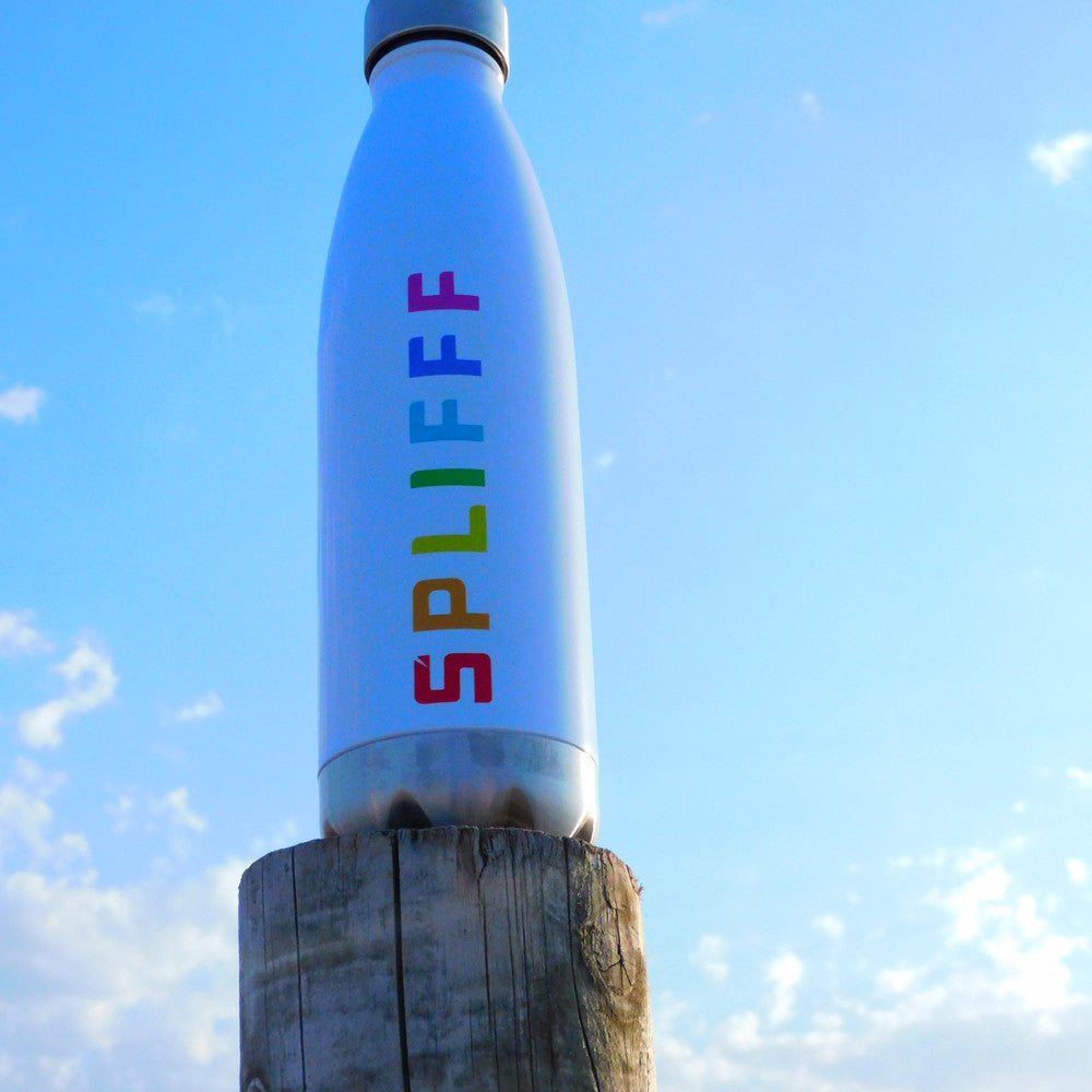 White/multicoloured SPLIFFF stainless steel, life in Colour, water bottle